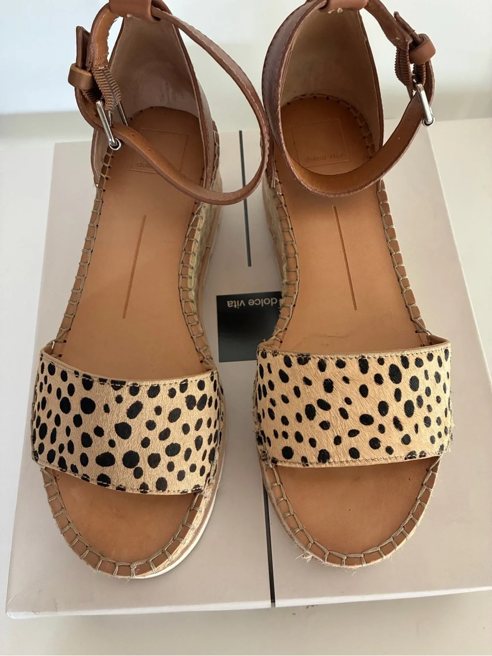 Dolce Vida Leopard Print Espadrille Platform Sandal - Brown